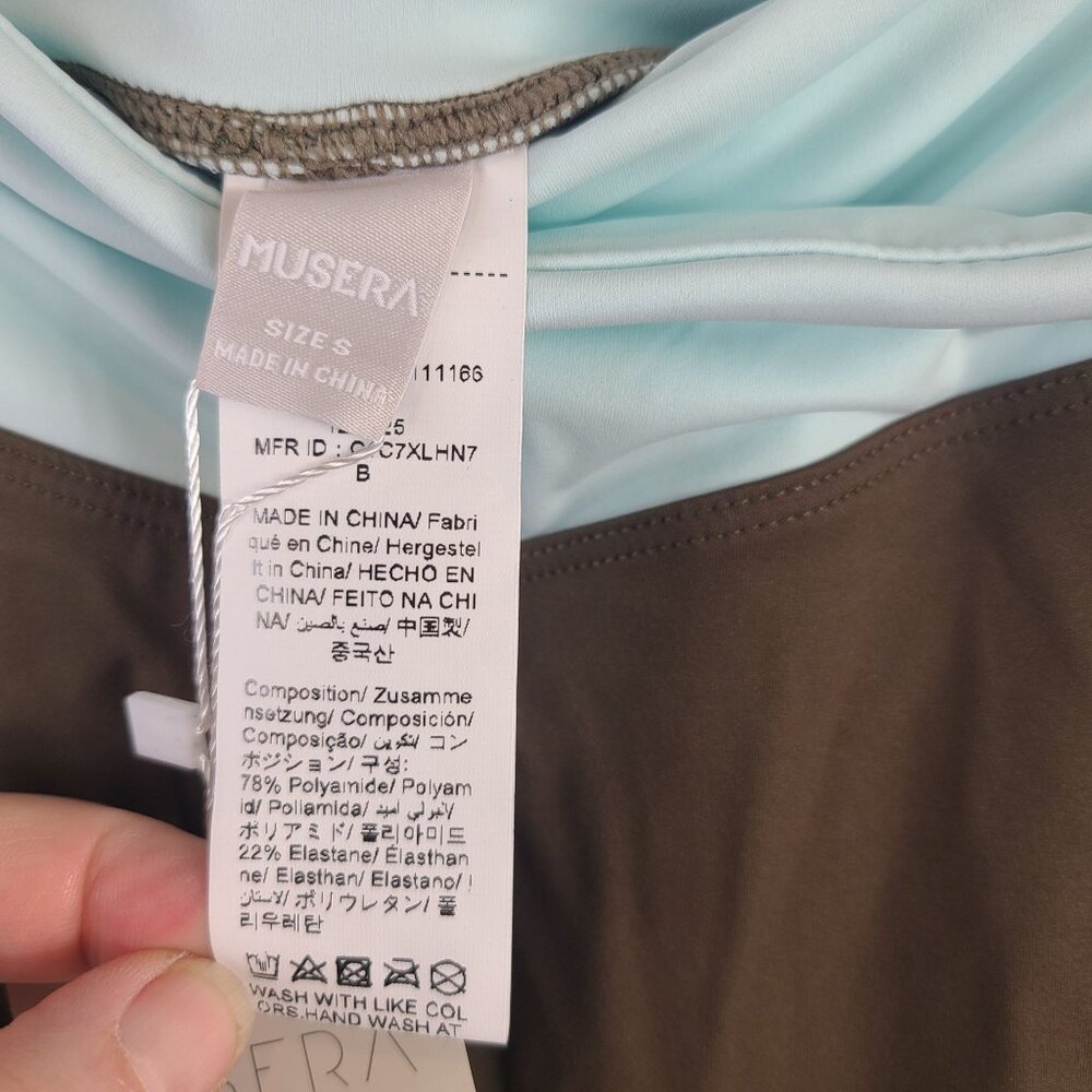 NWT Musera Womens Brown & Light Blue High-Waisted Leggings Sz S - Picture 3 of 7